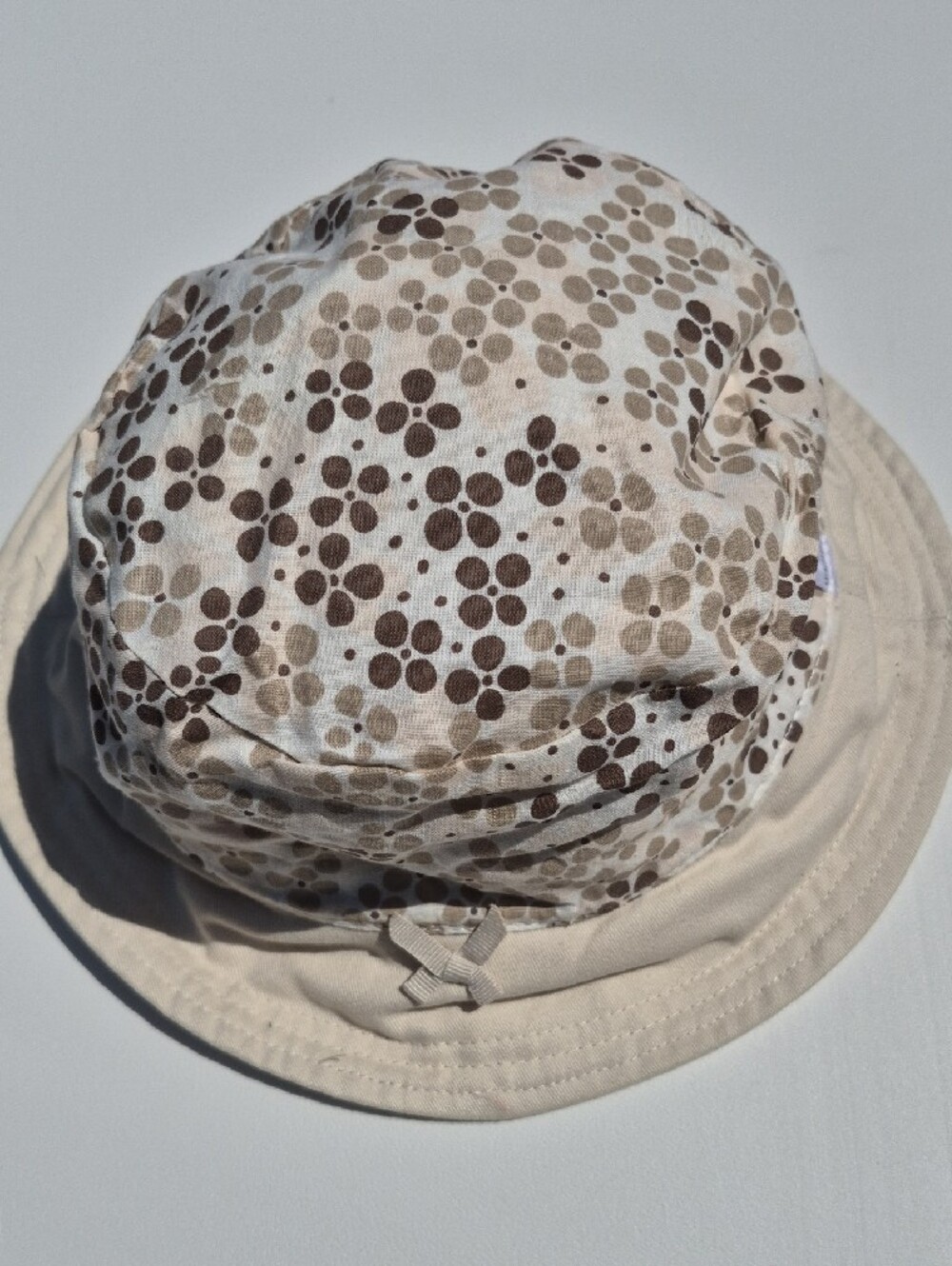 Accessorize Cream Cotton Bucket Hat with Eyelet Strap